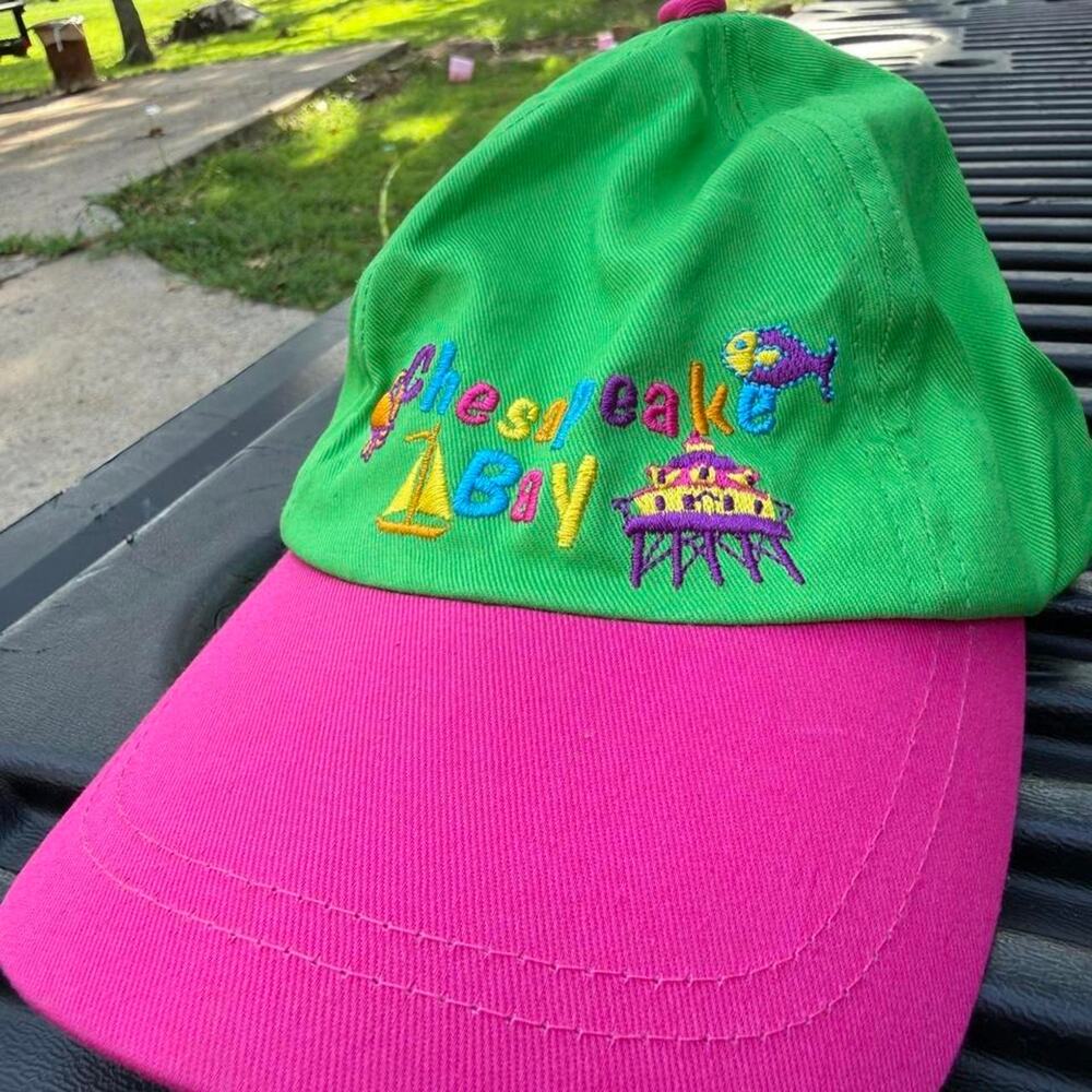 Y2K 90s Style Princess Cake Bay Neon Green Pink Embroidered Kids Dad style Hat